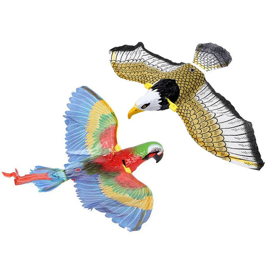 Pet Toy Electric Simulation Fake Eagle Electronic Rotation Simulation Bird Hanging Interactive Teasing Cat Dog Toy Silent Model