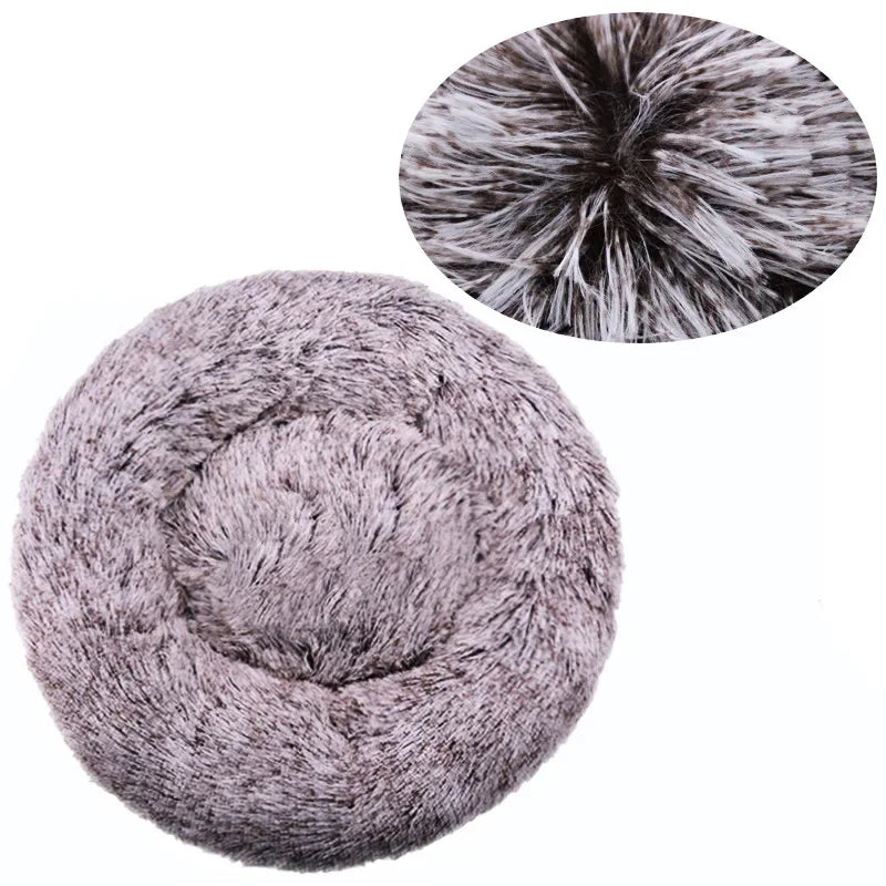 40-90cm Round Pet Bed for Large Dog Bed Super Soft Cat Bed Long Plush Dog House for Medium Dog House Winter Warm Sleeping