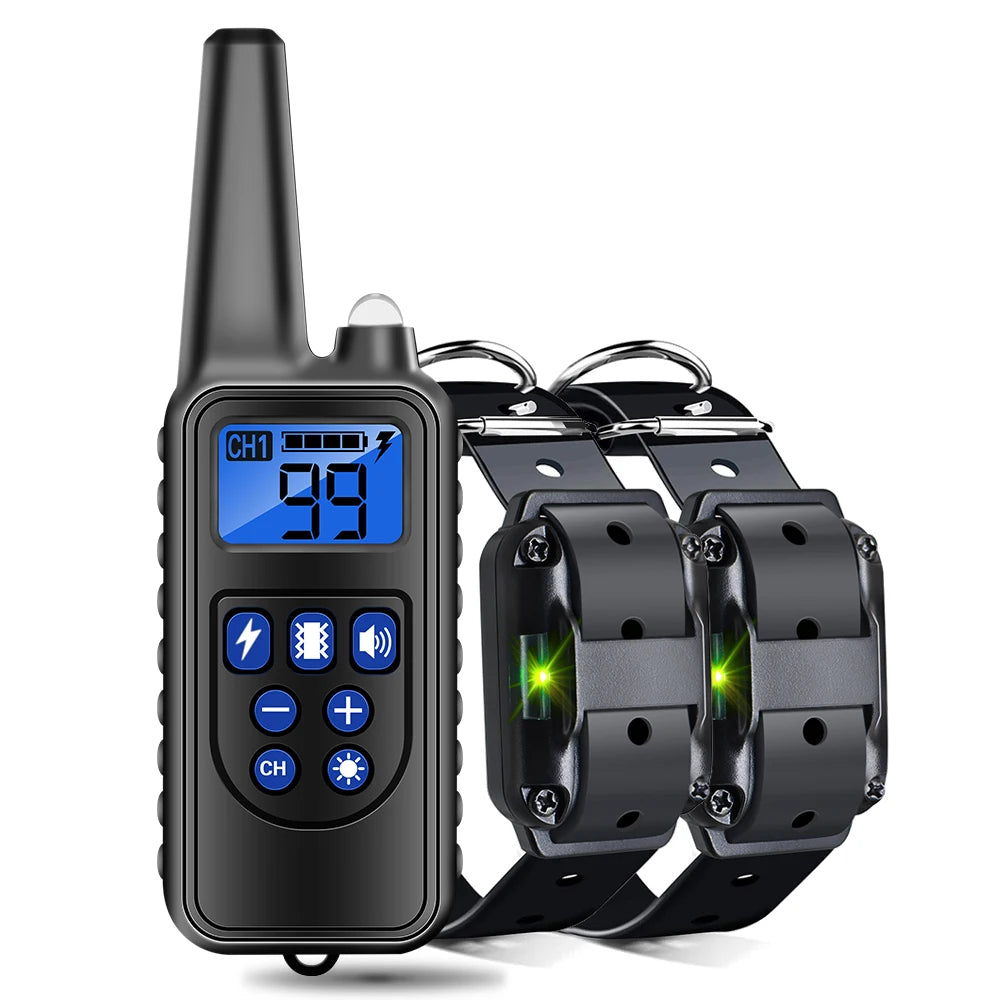 800m Digital Dog Training Collar Waterproof Rechargeable Remote Control Pet with LCD Display for All Size Shock Vibration Sound