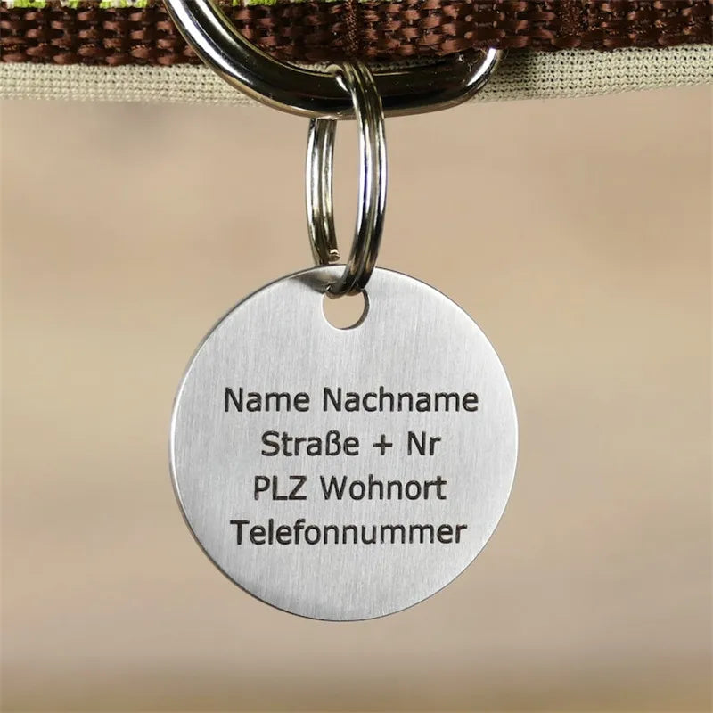 Customized Double-Sided Engraved Pet ID Tag Silent Collar Accessory for Dogs Cats Personalized Name Numbers Charm