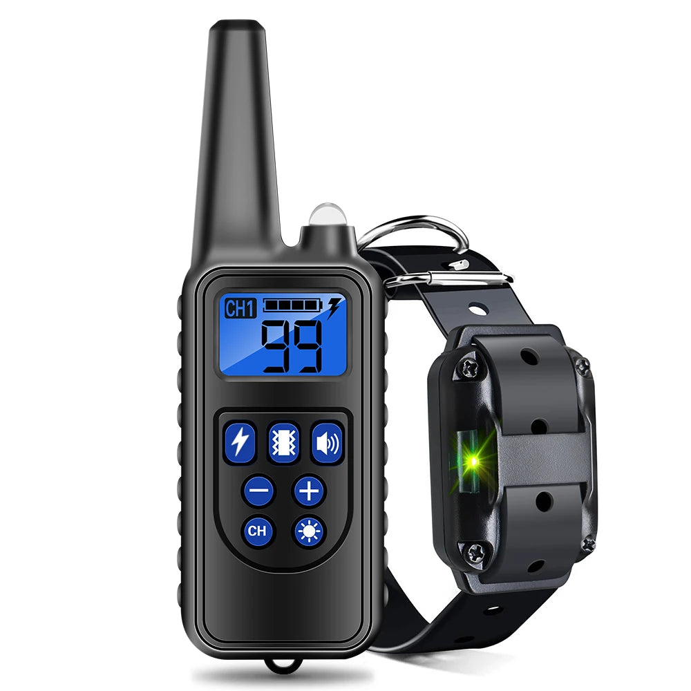 800m Digital Dog Training Collar Waterproof Rechargeable Remote Control Pet with LCD Display for All Size Shock Vibration Sound