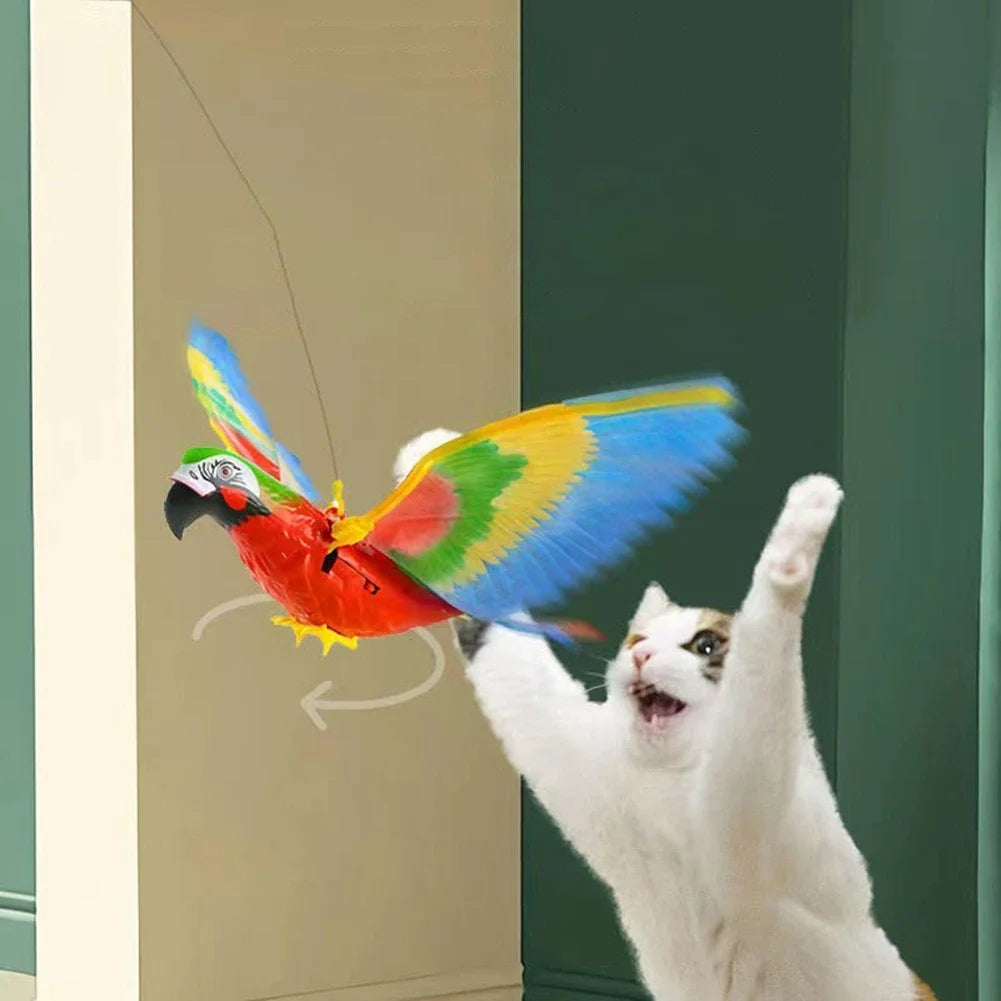 Pet Toy Electric Simulation Fake Eagle Electronic Rotation Simulation Bird Hanging Interactive Teasing Cat Dog Toy Silent Model